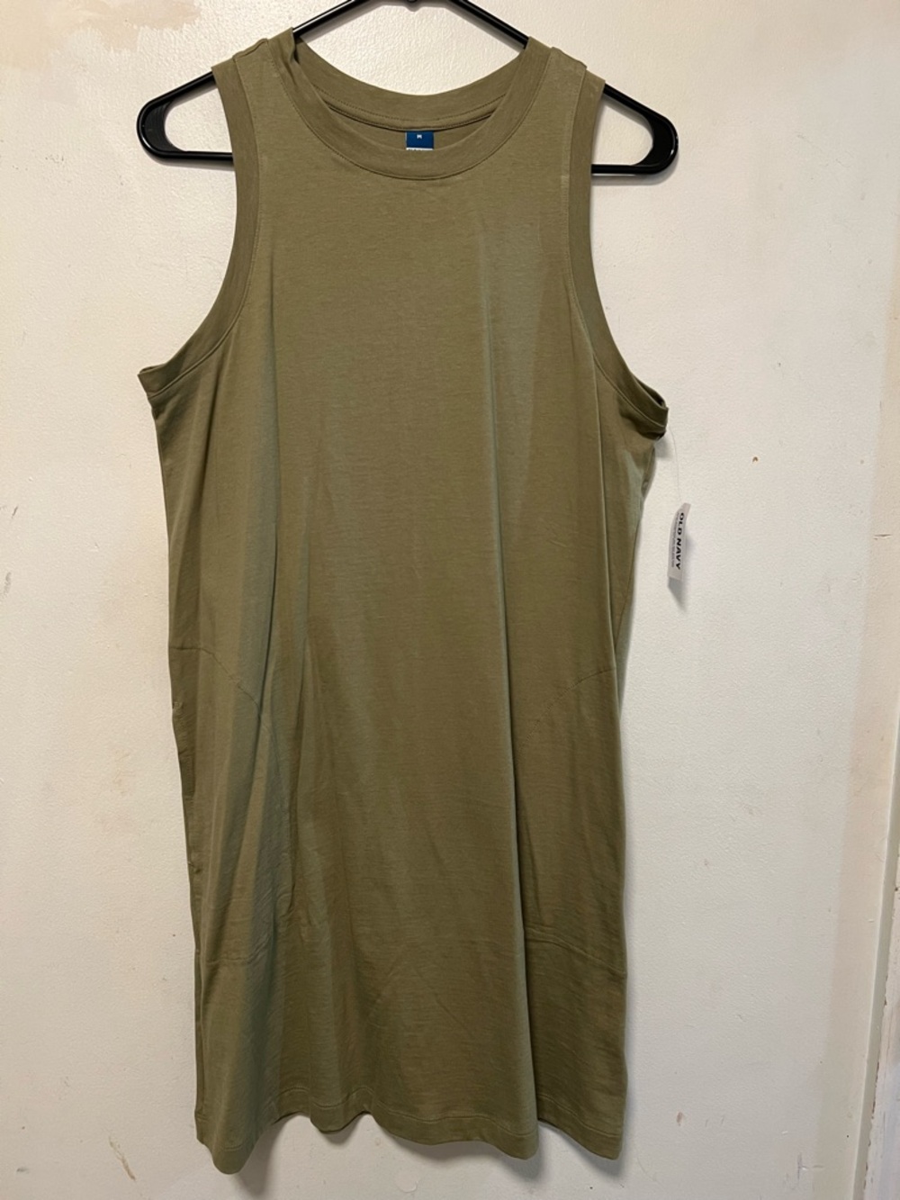 Old Navy Olive Green Ribbed Tank Top dress with pockets